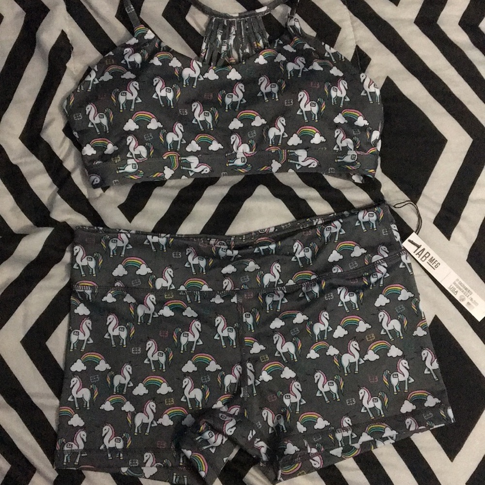 I am beast mode bra & shorts set